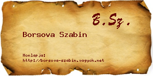 Borsova Szabin névjegykártya