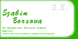 szabin borsova business card